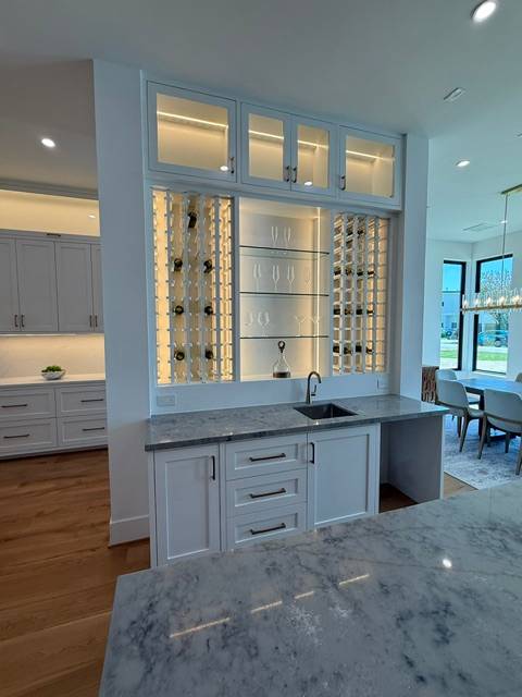 Glass-front wine room installation